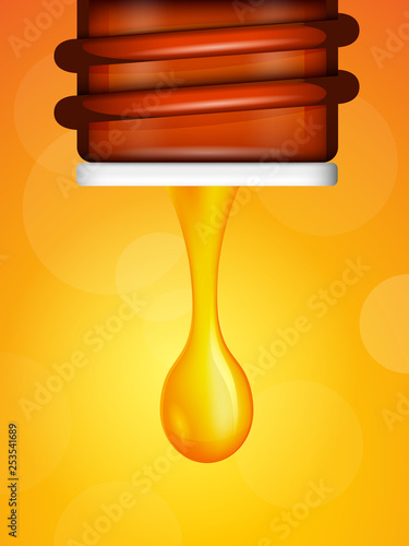 Oil drop falling out of dropper bottle