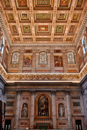 Rome, interior of the Papal Basilica of St. Paul outside the walls