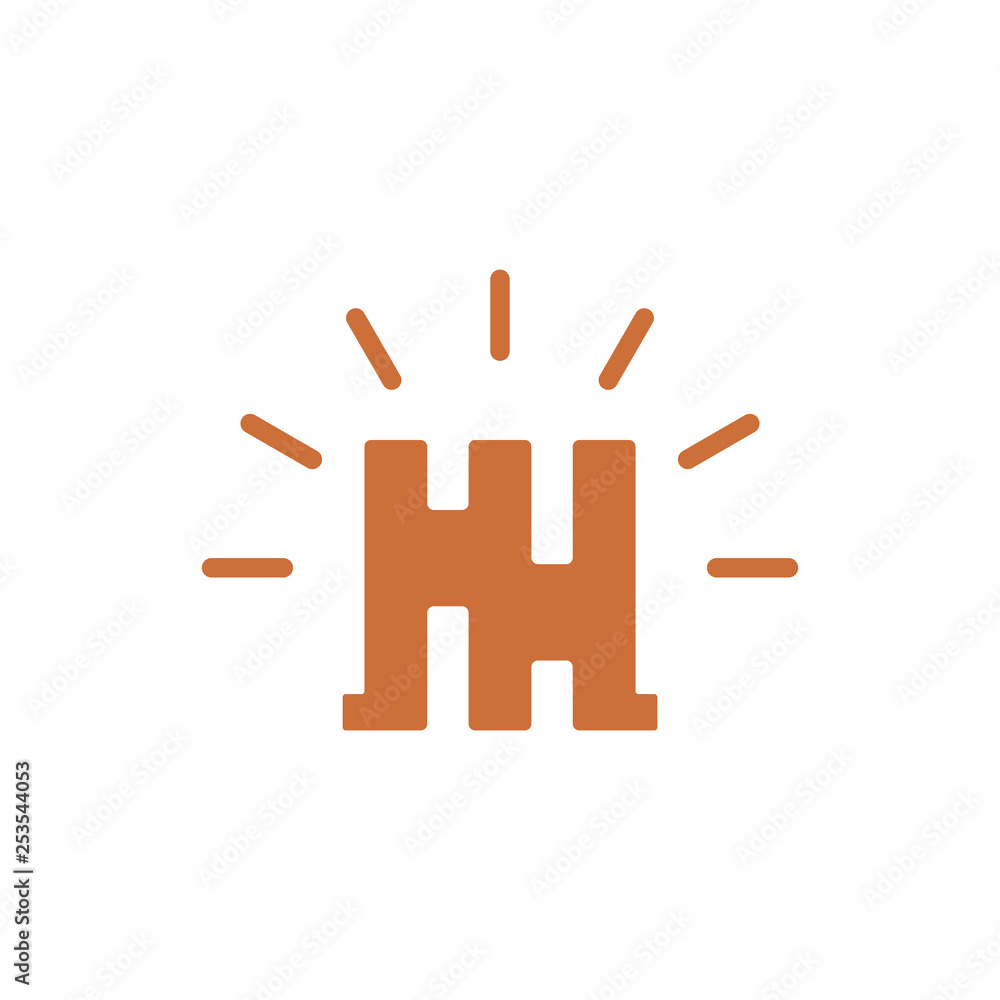 Fototapeta premium abstract letter n shine new castle logo vector