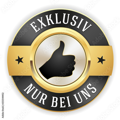 Goldener exklusiv nur bei Uns Siegel  mit schwarzem Rand