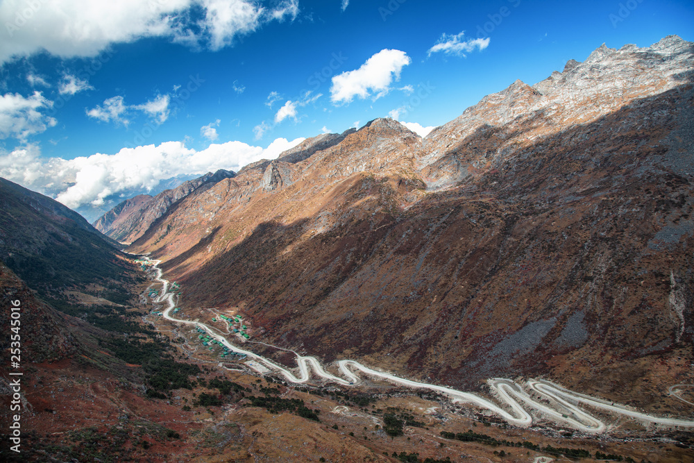Curved roads on the hills of Arunachal Pradesh