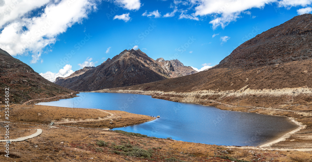 The beautiful lake and its reflection at Sela Pass in Arunachal Pradesh