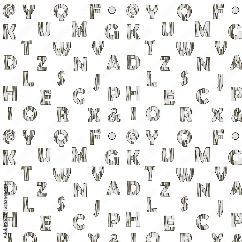 Vector illustration. Seamless pattern with letters Vector illustration. Seamless pattern with letters