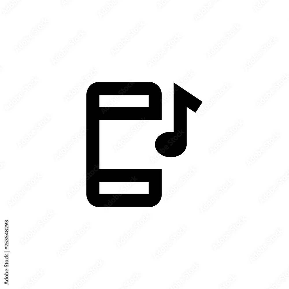 Mobile music icon. Playlist sign Mobile music icon. Playlist sign