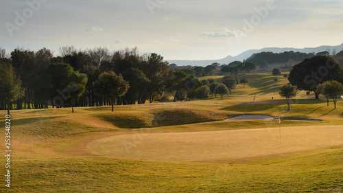 Colores de otoño en el campo de golf en El Montanyá,El Brull, Cataluña photo