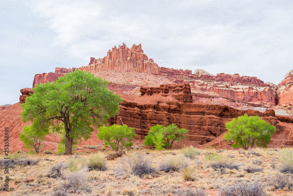 The Castle at Capitol Reef National Park, Utah, USA. Travel and adventure concept.