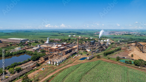 Fototapeta Naklejka Na Ścianę i Meble -  Sugarcane plant producing renewable energy. Ethanol.