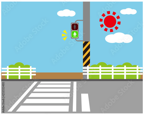 信号　サイン　横断歩道　信号機