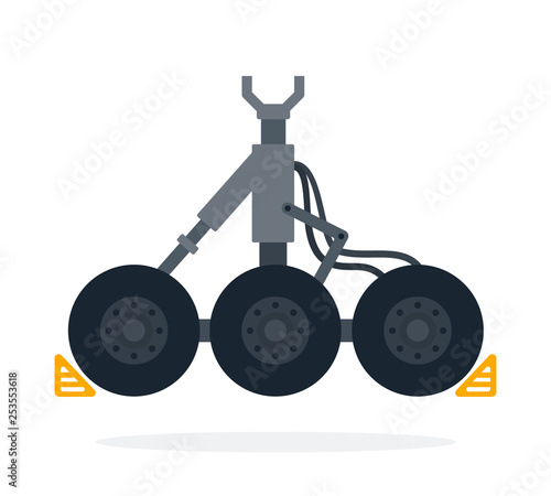 Supports the aircraft vector flat material design isolated object on white background.