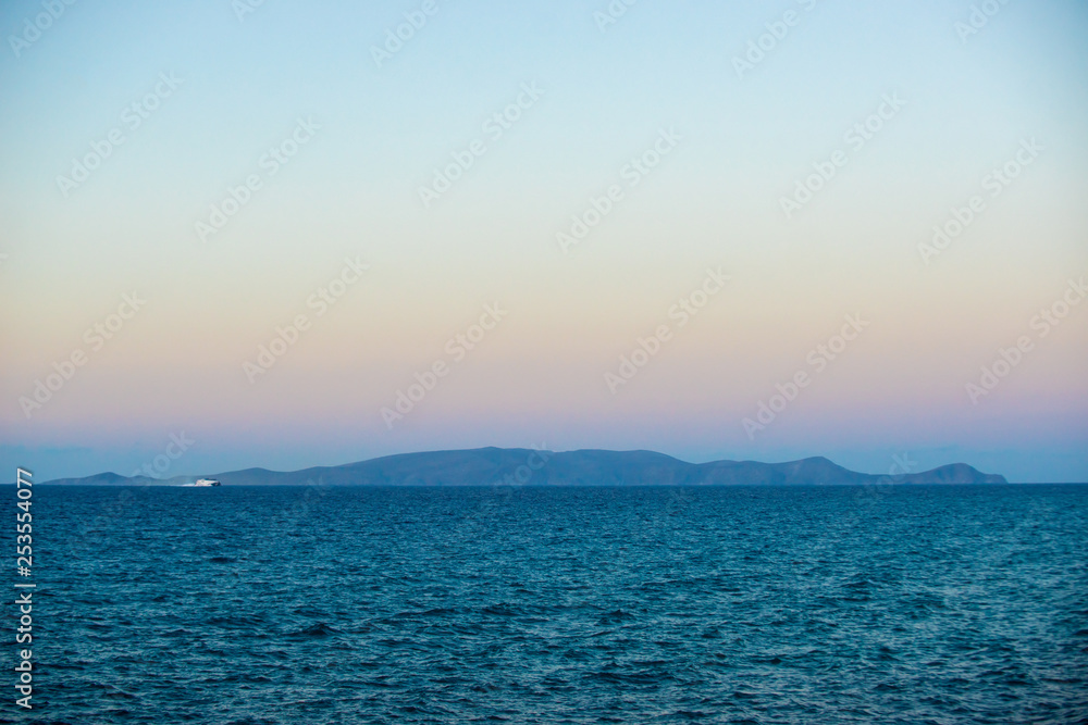 The speed ferry going from Santorini island, Greece