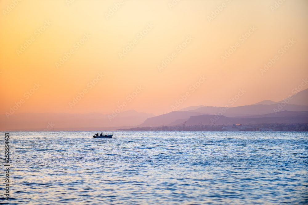 Early summer morning bright sky Beach in Crete Early summer morning bright sky Beach in Crete