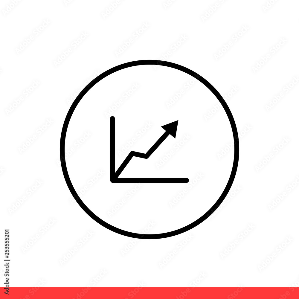 Graph vector icon, growing business statics symbol. Simple, flat design for web or mobile app Graph vector icon, growing business statics symbol. Simple, flat design for web or mobile app