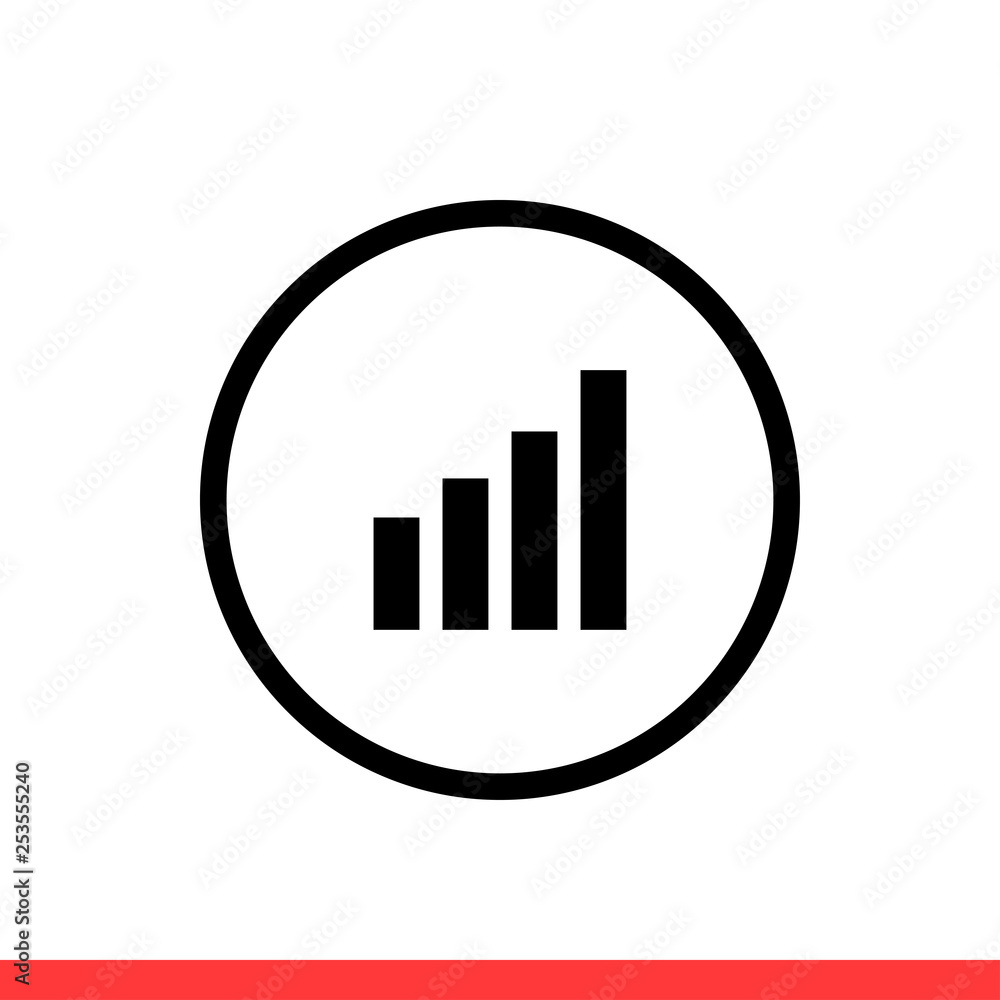 Graph vector icon, growing business statics symbol. Simple, flat design for web or mobile app Graph vector icon, growing business statics symbol. Simple, flat design for web or mobile app
