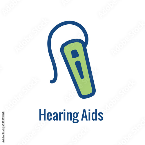 Hearing Aid or loss w Sound Wave Images Set