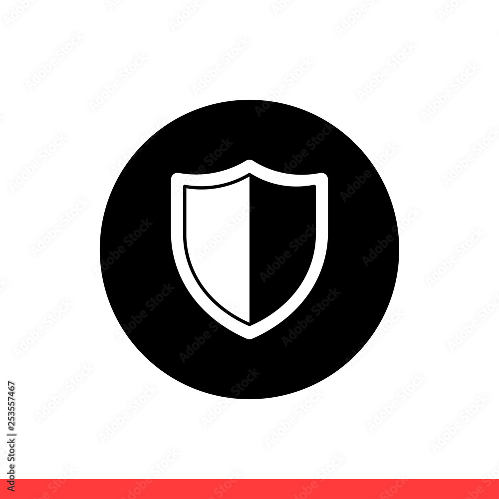Shield vector icon, security, safety symbol. Simple, flat design for web or mobile app