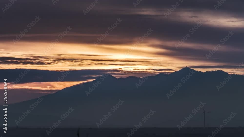 sunset and vulture vulcan in south of italy sunset and vulture vulcan in south of italy