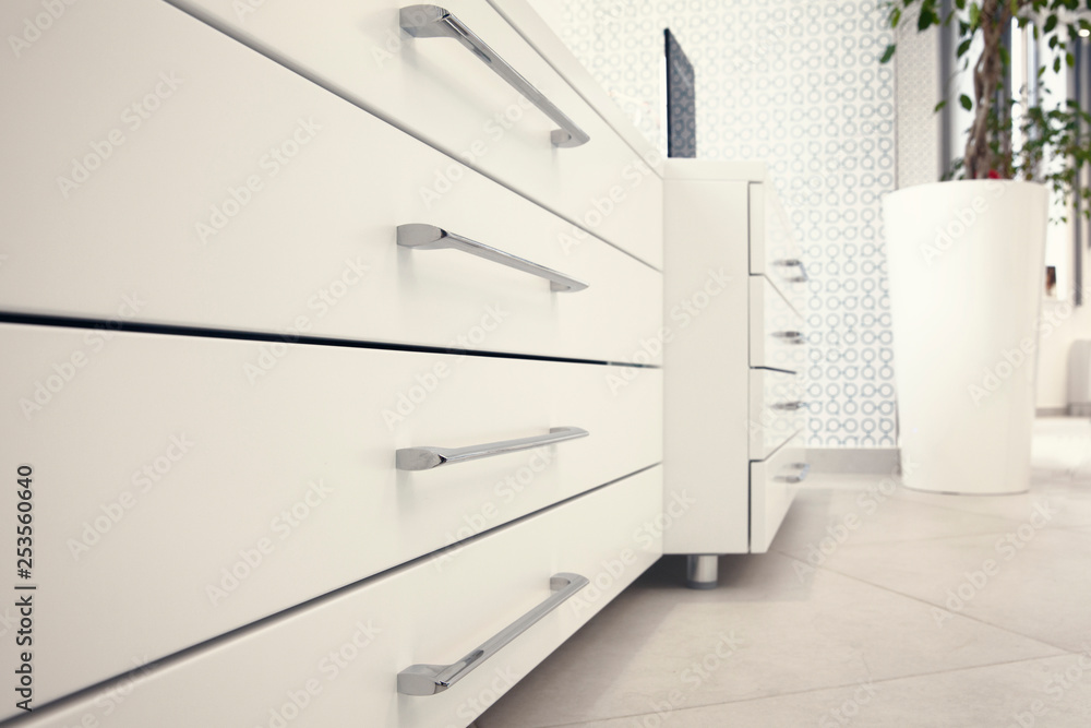 White chest with drawers