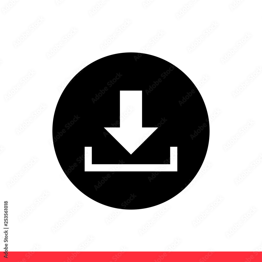 Download vector icon, install symbol. Simple, flat design for web or mobile app Download vector icon, install symbol. Simple, flat design for web or mobile app