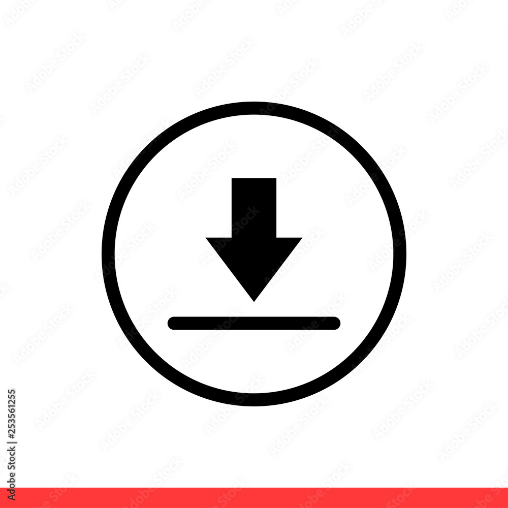 Download vector icon, install symbol. Simple, flat design for web or mobile app Download vector icon, install symbol. Simple, flat design for web or mobile app