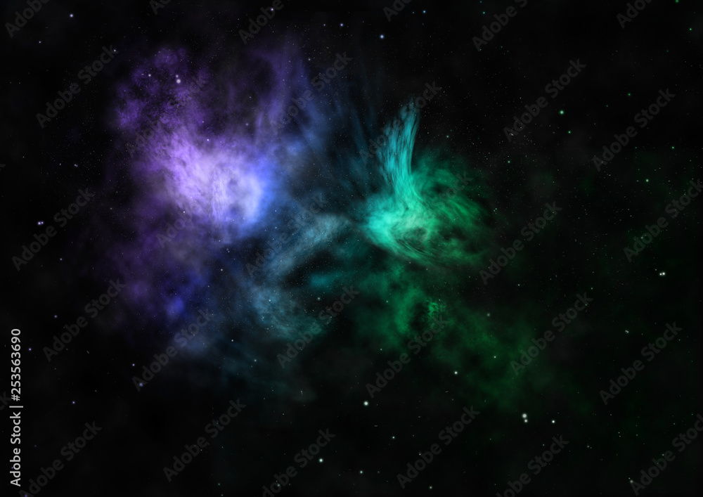 Being shone nebula. 3D rendering Being shone nebula. 3D rendering