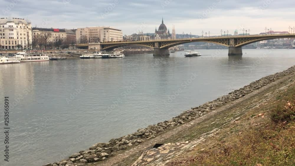 Danube river view from Margit Island in Budapest Danube river view from Margit Island in Budapest