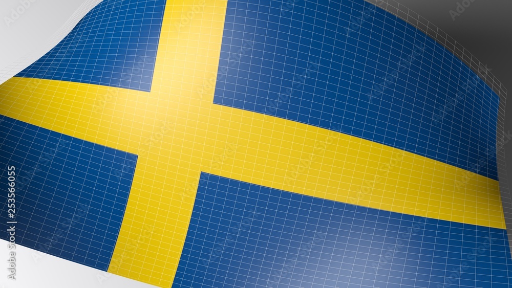 Background with flag of Sweden - 3D rendering illustration Background with flag of Sweden - 3D rendering illustration