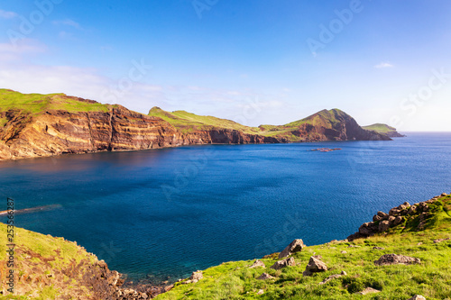 Cliffs view on East coast of Madeira island. Ponta de Sao Lourenco. Portugal.