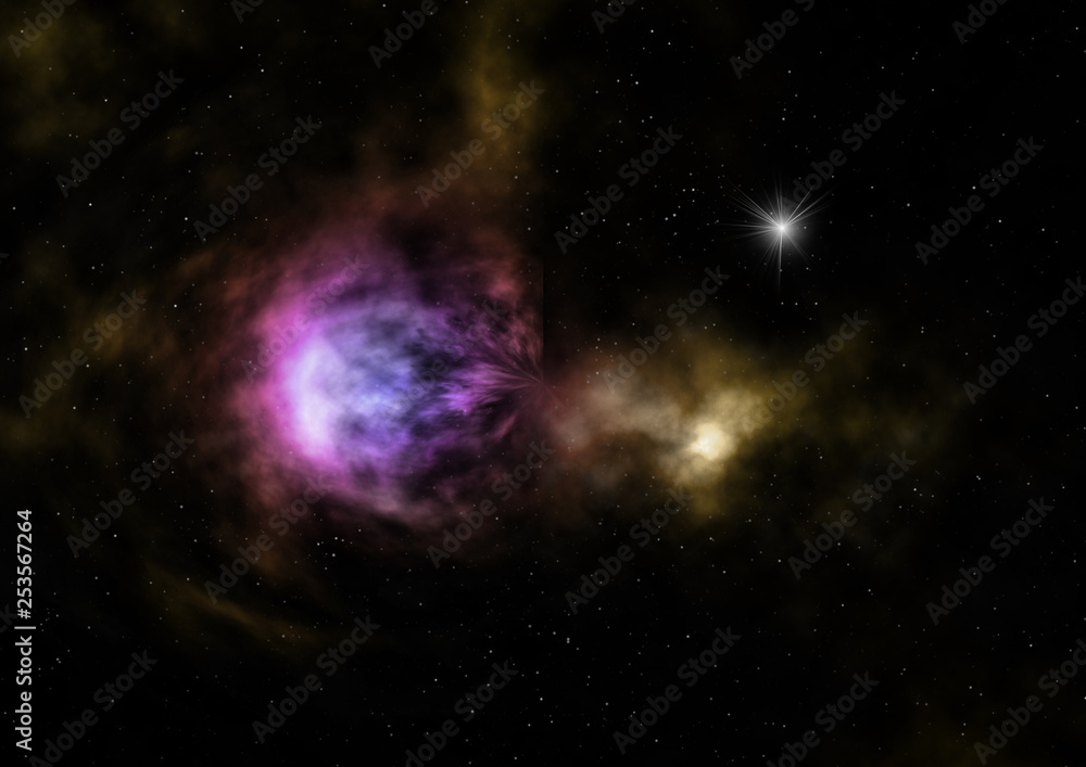 Naklejka premium Small part of an infinite star field. 3D rendering