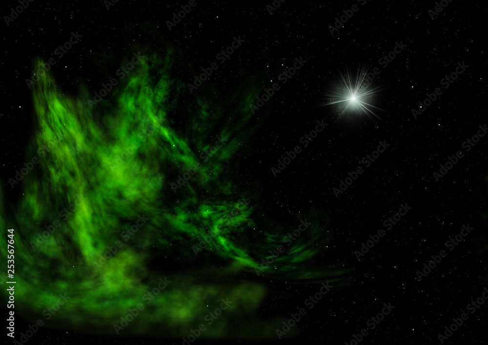 Small part of an infinite star field. 3D rendering