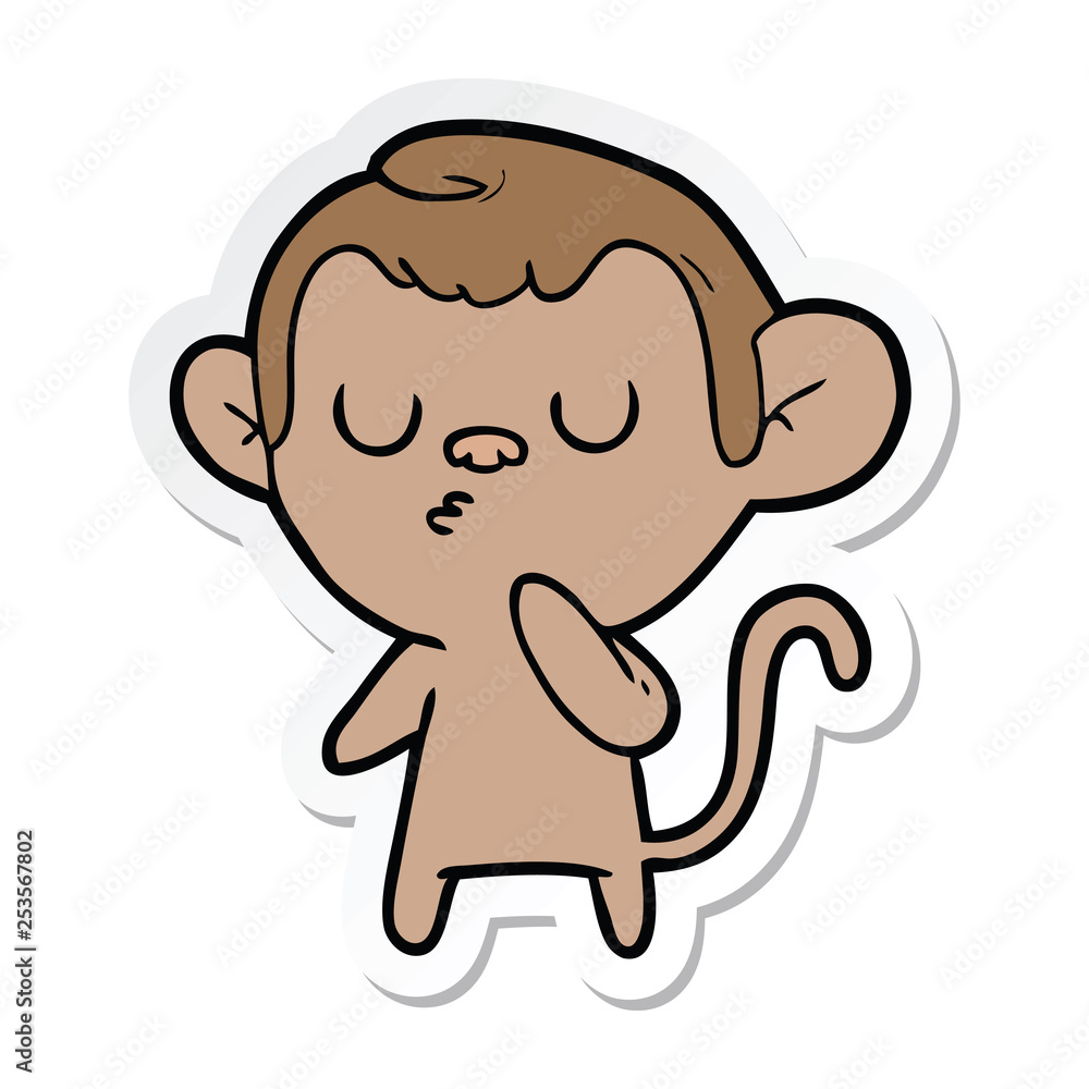 sticker of a cartoon monkey sticker of a cartoon monkey