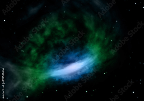 Fototapeta Naklejka Na Ścianę i Meble -  Being shone nebula and star field. 3D rendering