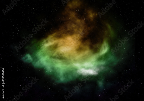 Fototapeta Naklejka Na Ścianę i Meble -  Star field in space and a nebulae. 3D rendering