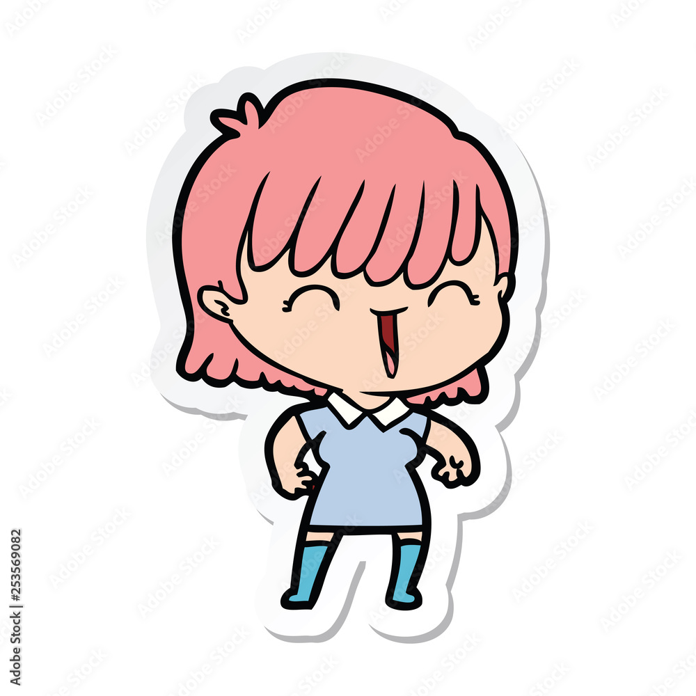 Obraz premium sticker of a cartoon woman