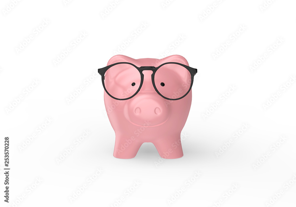 Piggy Saving Bank With Glasses Piggy Saving Bank With Glasses