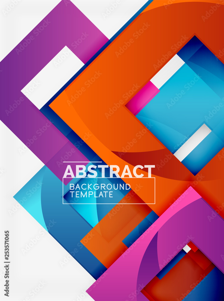 Color square composition with text. Geometric abstract background Color square composition with text. Geometric abstract background