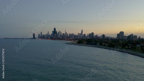 October aerial drone footage Chicago, Illinois