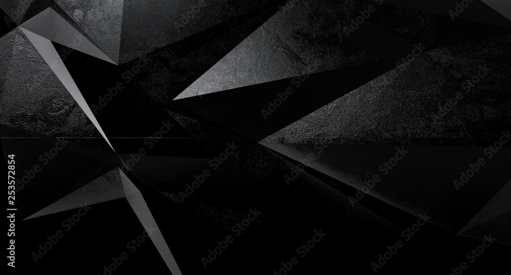 Abstract interior wall with triangle polygonal. 3D illustration Abstract interior wall with triangle polygonal. 3D illustration