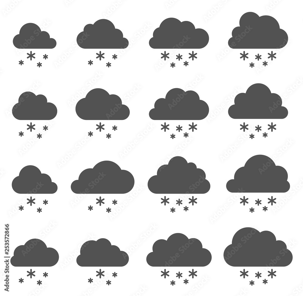 Cloud and snow on white background Cloud and snow on white background
