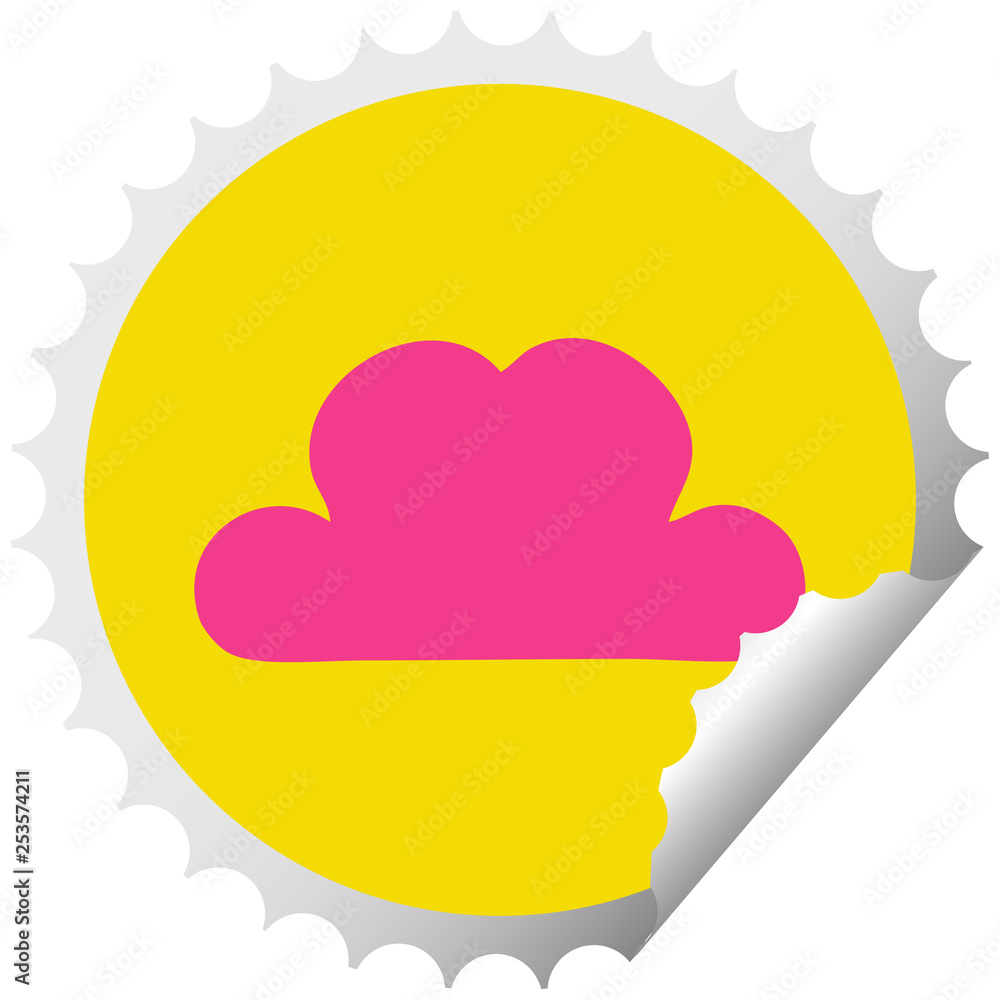 circular peeling sticker cartoon white cloud circular peeling sticker cartoon white cloud
