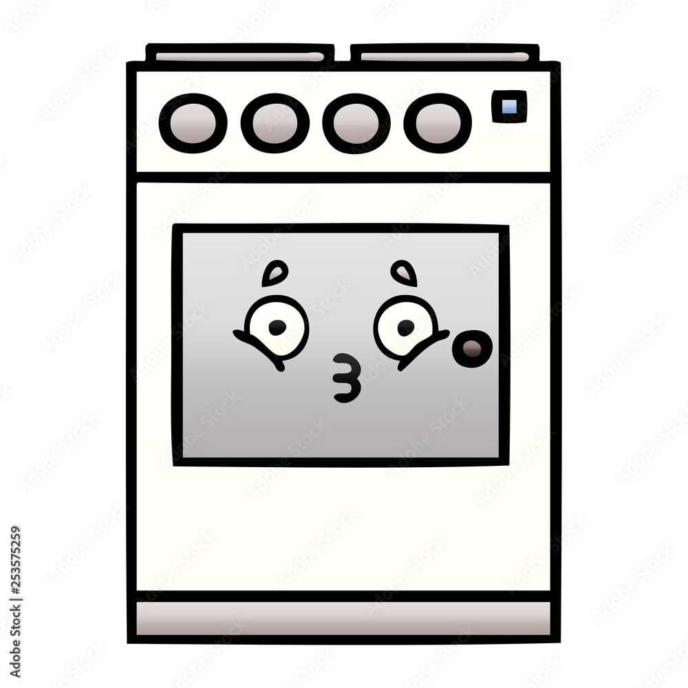 gradient shaded cartoon kitchen oven gradient shaded cartoon kitchen oven