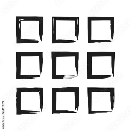 Vector pattern with squares. Black and white texture.