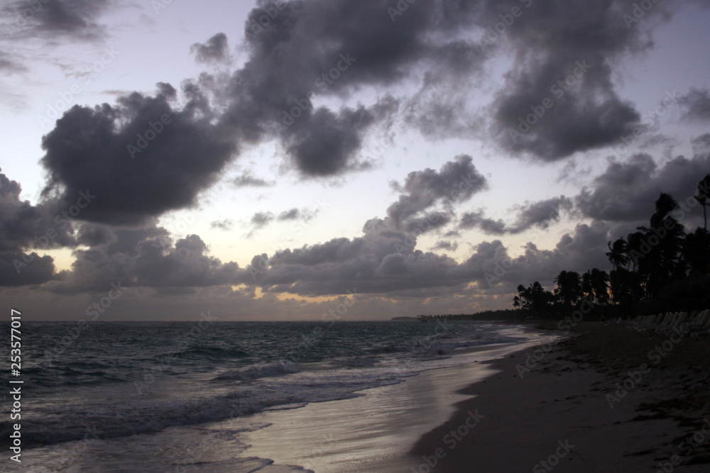 Storm clouds, storm Passing over the ocean, dramatic clouds after storm coast line Storm clouds, storm Passing over the ocean, dramatic clouds after storm coast line
