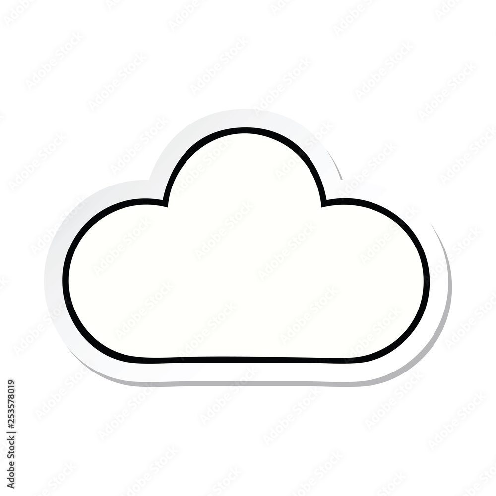 sticker of a cute cartoon white cloud sticker of a cute cartoon white cloud