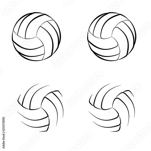 Volleyball outline symbols