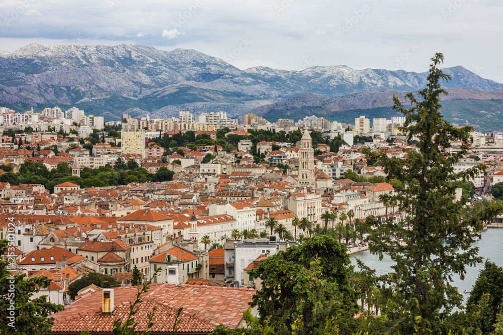 Split, Croatia. Town houses panoramic view