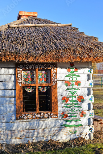 Kolorowa chatka w Zalipiu.