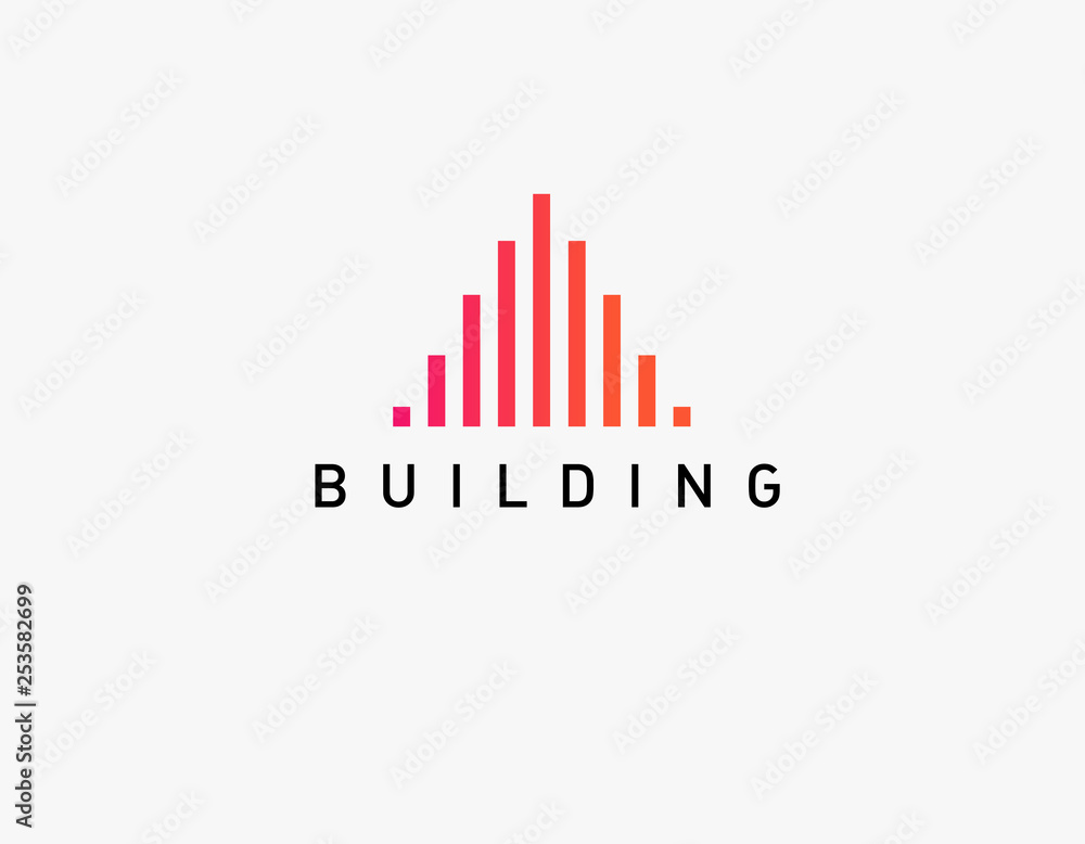 Abstract logo icon geometric line building company Abstract logo icon geometric line building company
