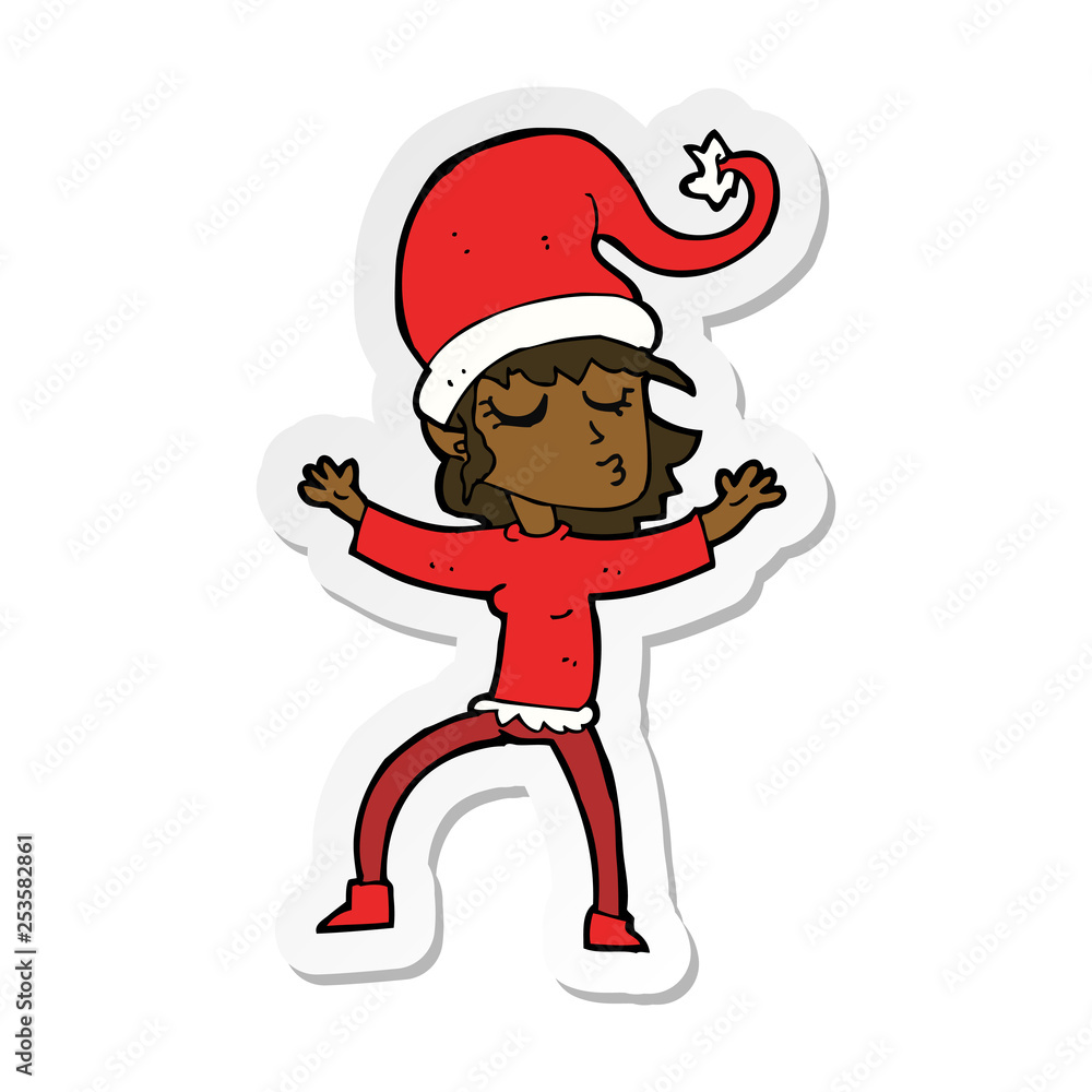 sticker of a santas helper cartoon sticker of a santas helper cartoon