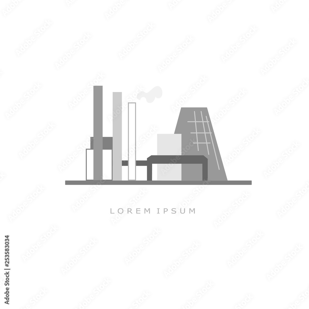 Fototapeta premium Composition on the theme of factories and production. Suitable for creating corporate identity, logo, advertising
