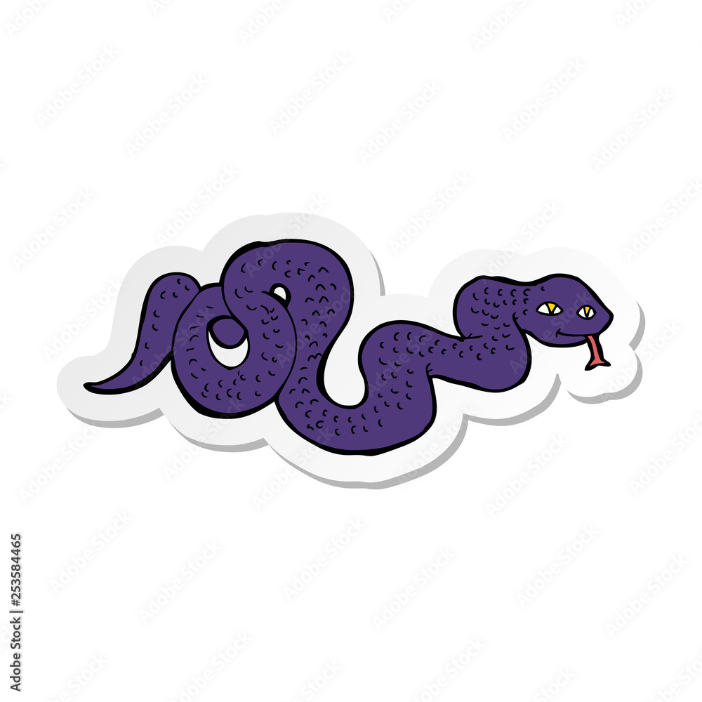 sticker of a cartoon snake sticker of a cartoon snake
